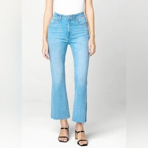 NWT BlankNYC The Varick Kick Flare jean, raw hem lightwash, Sz 24, $108